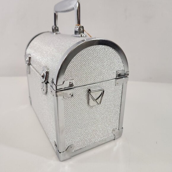 International Silver Co Metallic Vinyl Travel Case Metal Trim Hardshell w/ Box - Picture 6 of 15